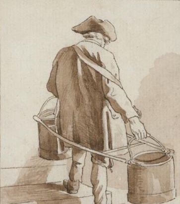 Edme Bouchardon, Le porteur d’eau, dessin, 18e