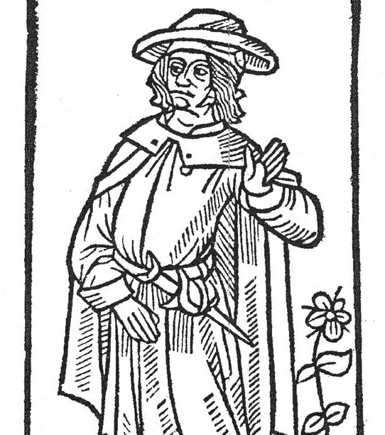 Portrait présumé de François Villon dans la plus ancienne édition de ses œuvres (Pierre Levet, 1489).