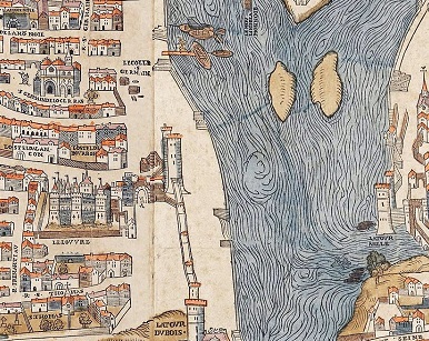 La tour et l’hôtel de Nesle, plan de Truschet er Hoyau, vers 1550