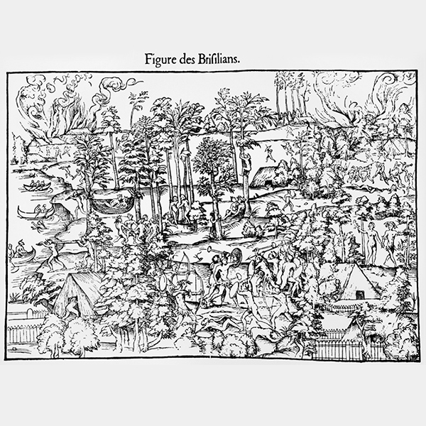 ANONYME, gravure représentant la ’fête brésilienne’ du 1er octobre 1550