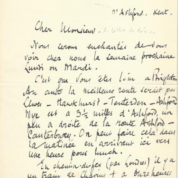 lettre manuscrite, 1919