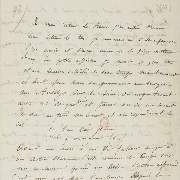 Flaubert, lettre à Ernest Chevalier