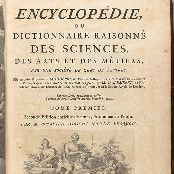 L’Encyclopédie, 1751-1772, page de garde.