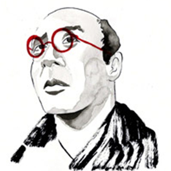 Henry Miller aux lunettes, dessin Sylvain Doussa, 2013