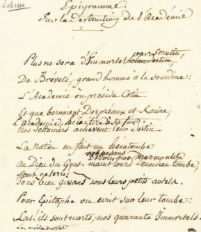 Manuscrit autographe de Lebrun-Pindare, Poème, Catalogue de vente Drouot